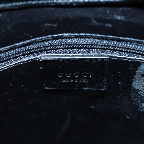 GUCCI Bamboo Shoulder Bag Leather Black Gold 001 001 - Picture 10 of 16